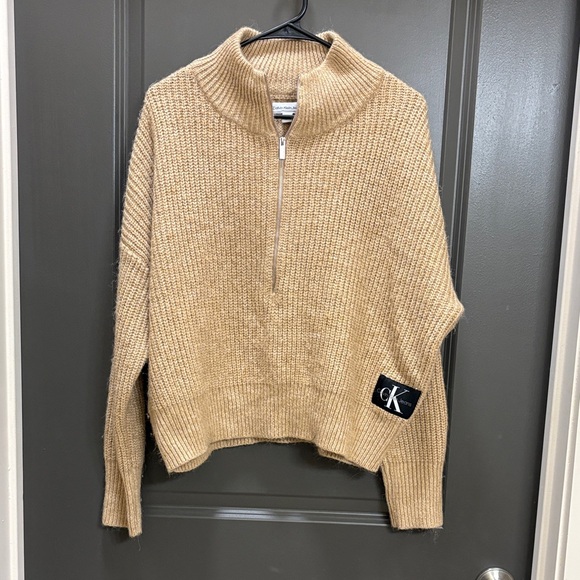 Calvin Klein Sweaters - Calvin Klein Women's Beige Cowl Neck Sweater